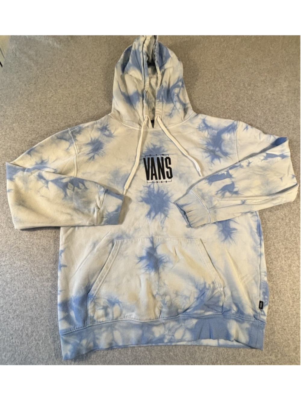 Vans “OTW‎ VANS 1966” Tie Dye Blue Pullover Fleece Hoodie For Men Size L